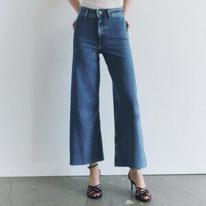 NWT ZARA ZW COLLECTION HIGH WAIST WIDE LEG JEANS